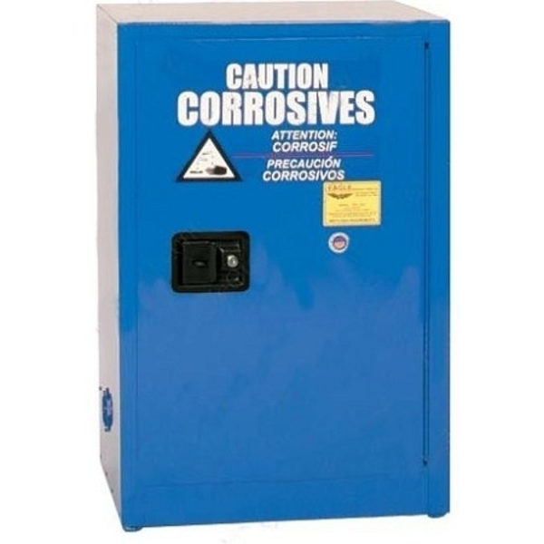 Eagle Corrosive Metal Safety Cabinet- 12 Gal/1 Shelf/1 Door/Man. Close- Blue EG-CRA-1925